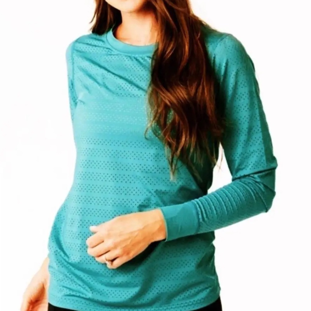 NWT Ziya Active Long Sleeve Chill Tee/ Teal/ Medium
